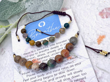 Load image into Gallery viewer, Ocean Jasper Bracelet Anxiety &amp; Stress Gift Mindfulness Breathing Bracelet Calming Crystal Jewellery 10 Breaths Bracelet
