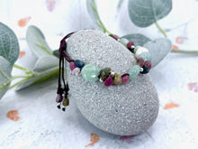 Load image into Gallery viewer, Minty Green Opal, Tourmaline, Pearl and Sterling silver Bracelet.
