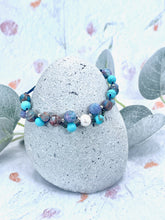 Load image into Gallery viewer, Turquoise Howlite, Sea-Foam Jasper with a Central Pearl Bracelet and Sterling Silver accents
