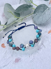 Load image into Gallery viewer, Turquoise Howlite, Sea-Foam Jasper with a Central Pearl Bracelet and Sterling Silver accents
