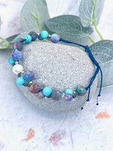 Load image into Gallery viewer, Turquoise Howlite, Sea-Foam Jasper with a Central Pearl Bracelet and Sterling Silver accents
