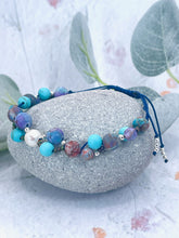 Load image into Gallery viewer, Turquoise Howlite, Sea-Foam Jasper with a Central Pearl Bracelet and Sterling Silver accents
