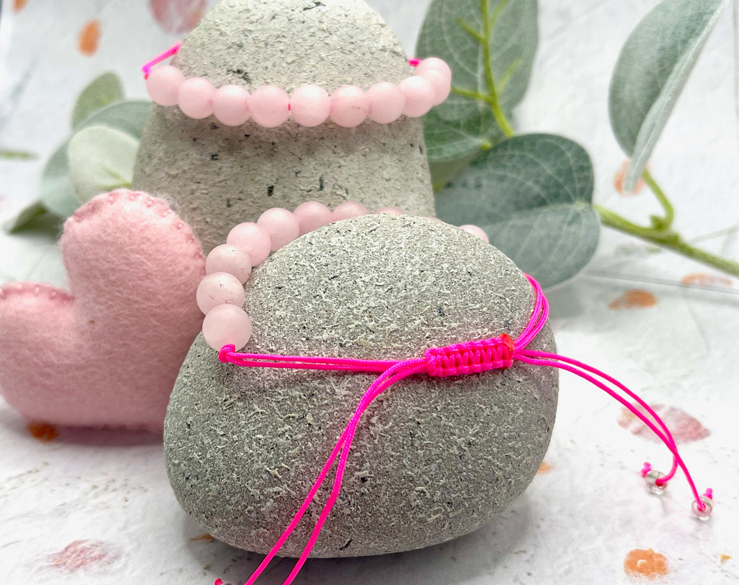 Rose Quartz 10 Breaths Bracelet, Healing Crystal for Love, Calm and Self-Care