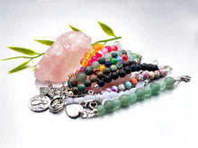 Load image into Gallery viewer, Breathe 10 Breaths Handbag Charm Dangle , key chains, breathe reminder little gift for good mindful health, meditation anxiety stress and relaxation.  They are pretty too!!!
