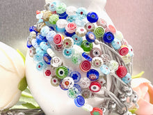 Load image into Gallery viewer, Beautiful Petite Millefiori or Murano Glass Beaded 10 Breaths Bracelet, Breathe Bracelet, Floral Beads from Italian origin, handmade jewellery
