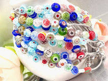 Load image into Gallery viewer, Beautiful Petite Millefiori or Murano Glass Beaded 10 Breaths Bracelet, Breathe Bracelet, Floral Beads from Italian origin, handmade jewellery
