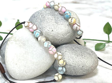 Load image into Gallery viewer, Tibetan Agate - Pastel Hues perfect Girly Girl gift with pink cotton thong

