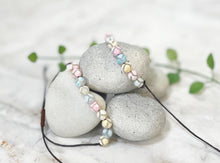 Load image into Gallery viewer, Tibetan Agate - Pastel Hues perfect Girly Girl gift with pink cotton thong
