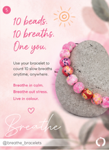 Load image into Gallery viewer, Bright Pinks Floral Polymer Bracelet, Happy Bracelet, 10 Breaths Anxiety Calming Bracelet
