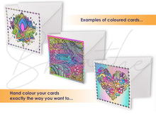 Load image into Gallery viewer, Colouring In Cards for Peace, Calm and Relaxation, Colour in your own cards PACK OF THREE, supplied with envelopes
