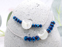 Load image into Gallery viewer, I LOVE YOU to the moon and back, Mother of Pearl, Moon Bracelet for affirmation, declaring love, making a loved one feel special, a wonderful unique gift
