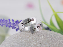 Load image into Gallery viewer, Aluminium Hand-stamped Rings, Breathe Rings
