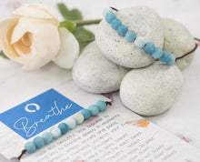 Load image into Gallery viewer, Larimar Stone Bracelet for, anxiety, calming, stress, 10 breaths bracelet for counting your breaths to calm
