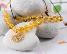 Load image into Gallery viewer, Citrine Semi Precious Stone Bracelet, Summer sun, Breathe Bracelet  ~🍋🔆 Citrine 🔆🍋~
