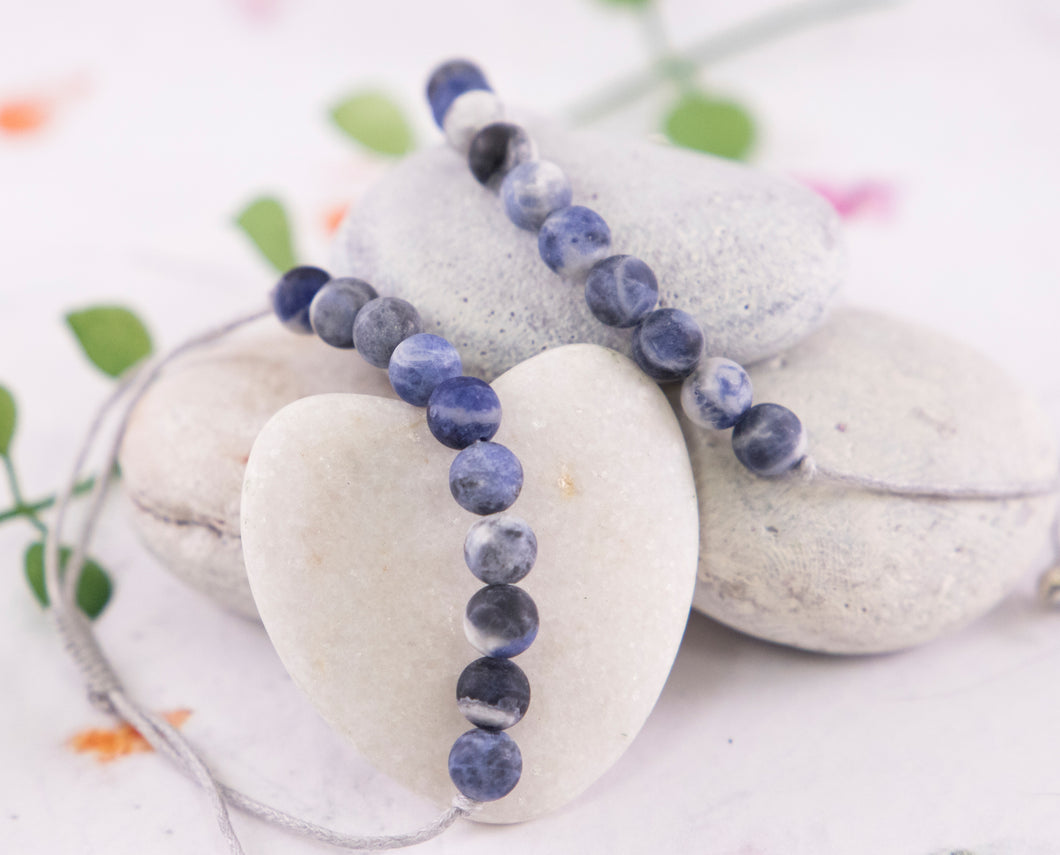 Sodalite Natural Semi Precious Stone Bracelet, anxiety Bracelet, Calming Bracelet, Meditation Bracelet