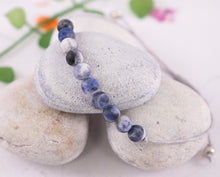 Load image into Gallery viewer, Sodalite Natural Semi Precious Stone Bracelet, anxiety Bracelet, Calming Bracelet, Meditation Bracelet
