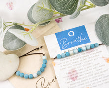 Load image into Gallery viewer, Larimar Stone Bracelet for, anxiety, calming, stress, 10 breaths bracelet for counting your breaths to calm
