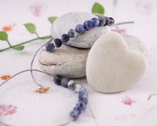 Load image into Gallery viewer, Sodalite Natural Semi Precious Stone Bracelet, anxiety Bracelet, Calming Bracelet, Meditation Bracelet
