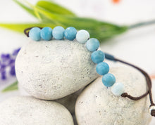 Load image into Gallery viewer, Larimar Stone Bracelet for, anxiety, calming, stress, 10 breaths bracelet for counting your breaths to calm
