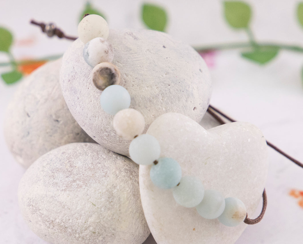 Amazonite Anxiety relieving Bracelet, Breathe Bracelet, Calming Bracelet, 10 Breaths Bracelet -