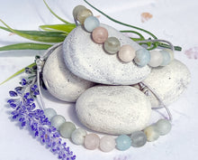 Load image into Gallery viewer, Morganite Semi Precious Stone Anxiety Calming Bracelet, Gentle, Calming, beautifull pastel colour bracelet
