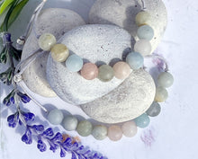 Load image into Gallery viewer, Morganite Semi Precious Stone Anxiety Calming Bracelet, Gentle, Calming, beautifull pastel colour bracelet

