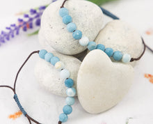 Load image into Gallery viewer, Larimar Stone Bracelet for, anxiety, calming, stress, 10 breaths bracelet for counting your breaths to calm
