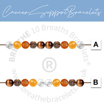 Load image into Gallery viewer, C@ncer Support Bracelet, Semi Precious Stone Support Bracelet for Cancer Patients, 10 Breaths Bracelet
