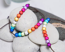 Load image into Gallery viewer, Pride, 10 Breaths Bracelet, Breathe Bracelet. Rainbow Illusion Magic Bead Bracelet
