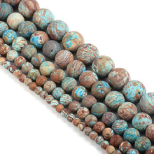 Load image into Gallery viewer, 10 Breaths Mindfulness Bracelet -  Blue Green Calsilica Anxiety Relief Bracelet Great for meditation too
