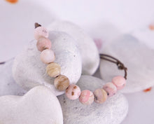 Load image into Gallery viewer, Matte Pink/Rose Opal, Peruvian Opal, for anxiety, stress and calming, 10 Breaths Bracelet, Breathe Bracelet
