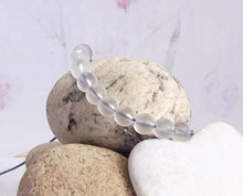 Load image into Gallery viewer, CLEAR QUARTZ, Frosted Semi Precious stone Bracelet - 10 Breaths Bracelet for counting breaths
